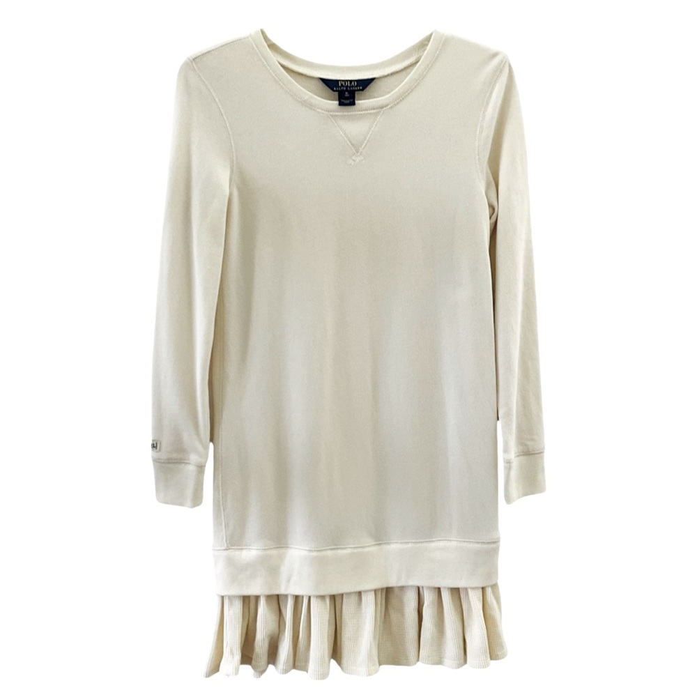 POLO BY RALPH LAUREN Sweater Dress with Waffle knit Ruffles